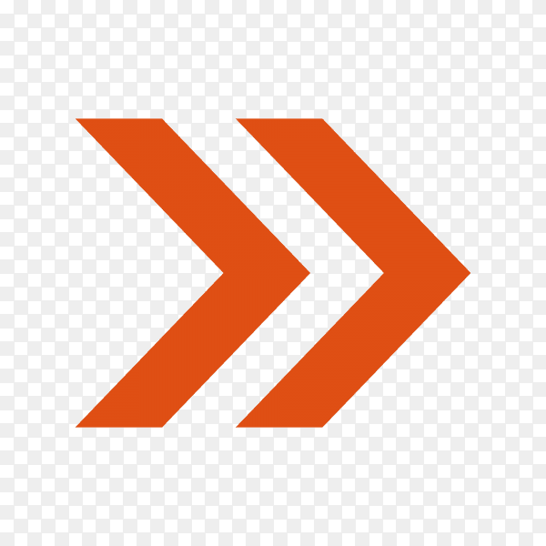 Directional arrow pointer on transparent PNG