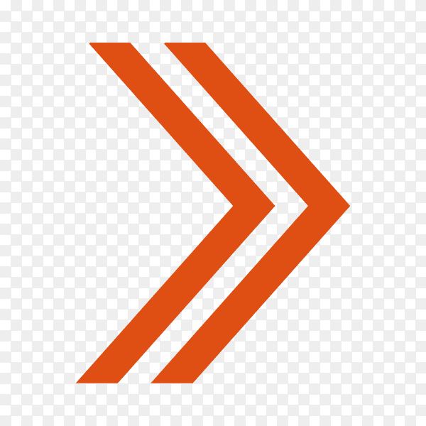Directional arrow pointer on transparent background PNG