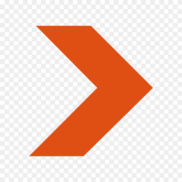 Directional arrow sign isolated on transparent background PNG