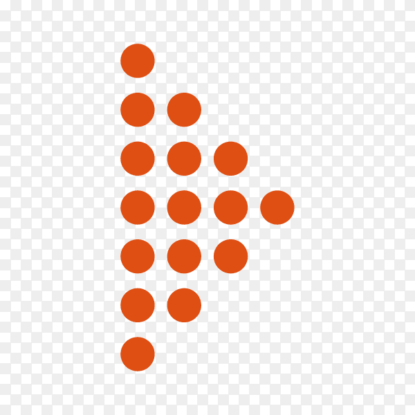 Dotted halftone arrow isolated on transparent background PNG