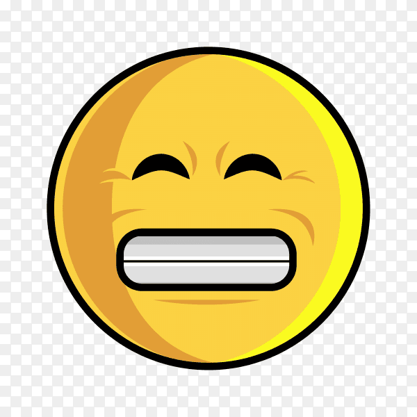 Emoji beaming face with smiling eyes on transparent background PNG