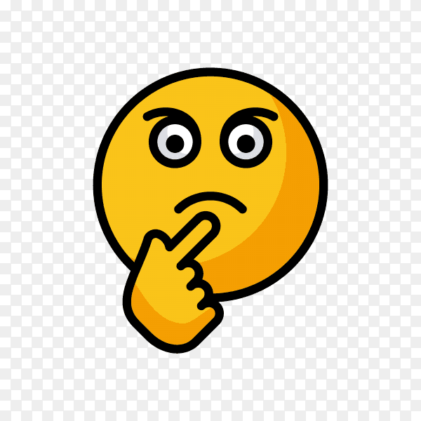 Emoji face Thinking isolated on transparent background PNG