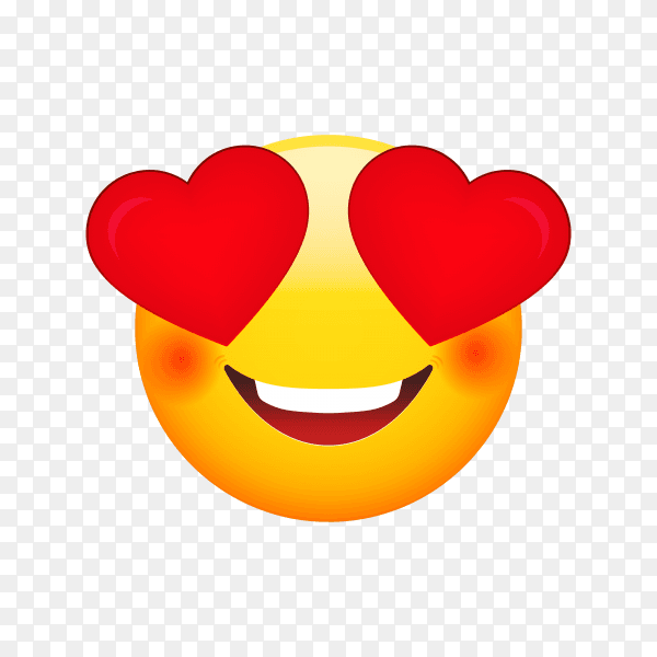 Emoji face in love on transparent PNG