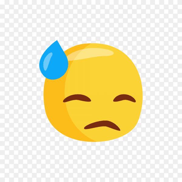 Emoticon sad expression on transparent background PNG