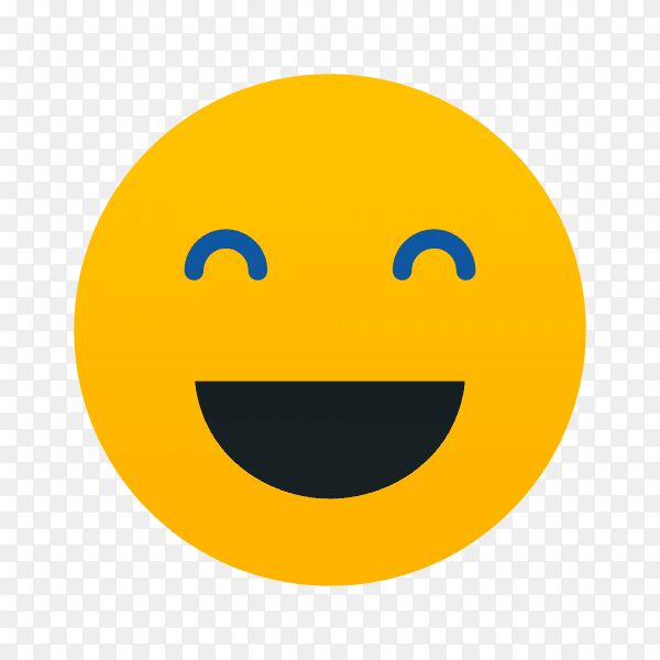 Emoticon smiley with a huge smile on his face on transparent background PNG