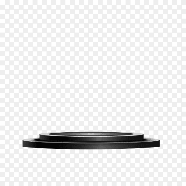 Empty Black podium for award ceremony on transparent background PNG