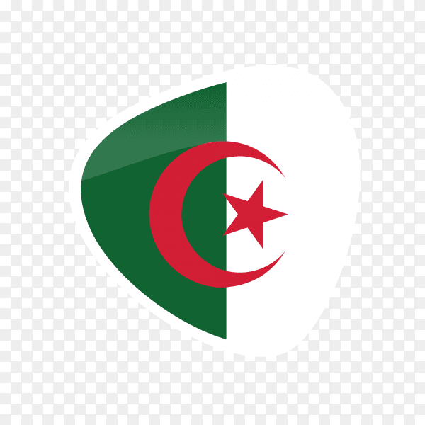 Flag of Algeria isolated on transparent background PNG