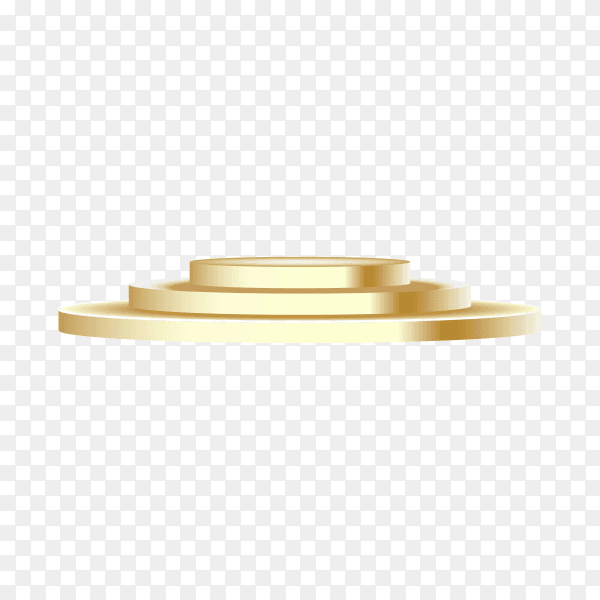 Golden round podium isolated on transparent background PNG