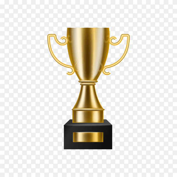 Golden winner trophy cup on transparent background PNG