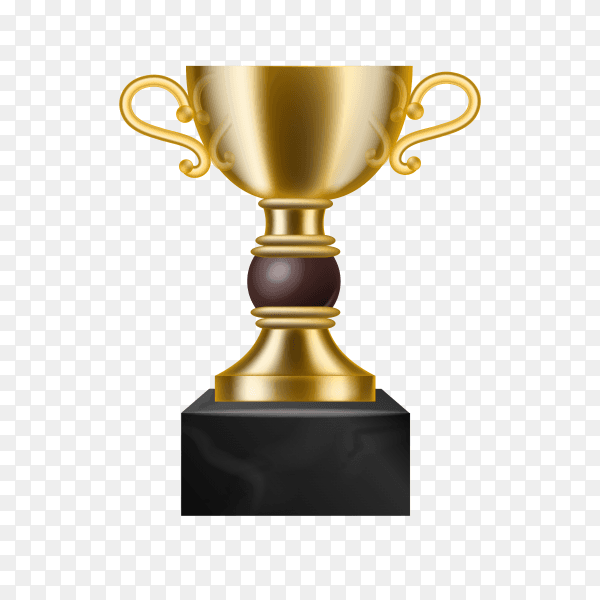 Golden winners cup on transparent background PNG