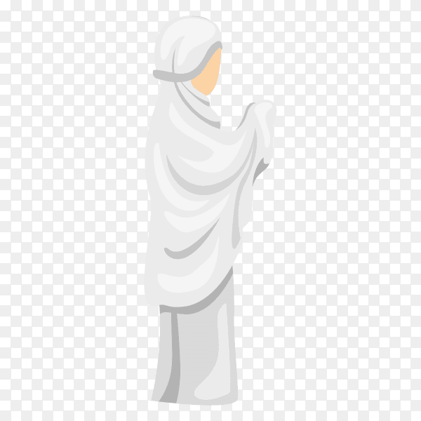 Illustration of Muslim female praying premium vector PNG