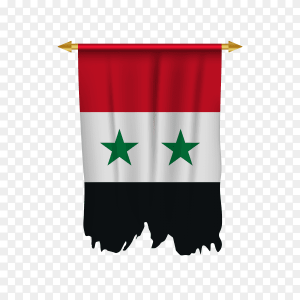 Illustration of Syria pennant on transparent background PNG