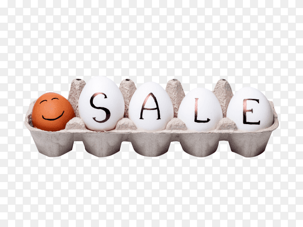 Illustration of chicken eggs in cartoon box on transparent PNG