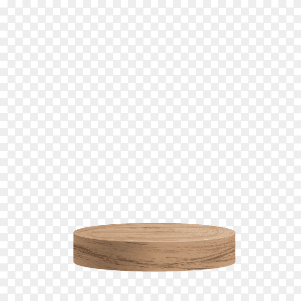 Illustration of cylinder wood podium on transparent background PNG