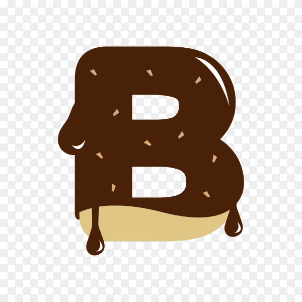 Letter B with chocolate on transparent background PNG
