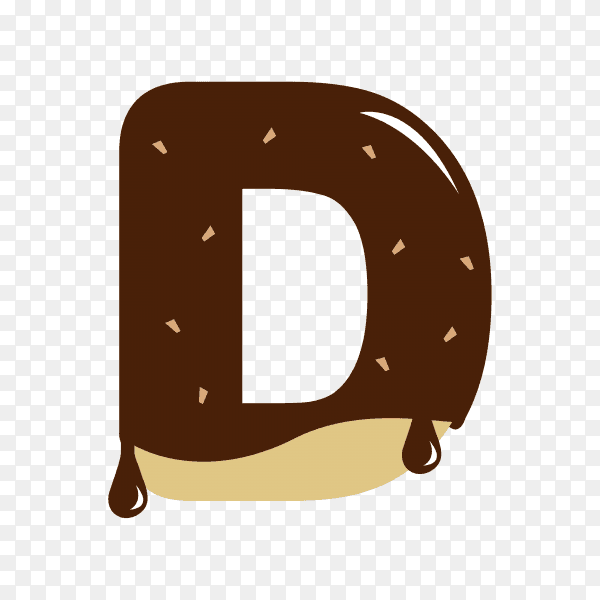 Letter D with chocolate on transparent background PNG