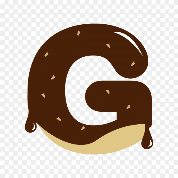 Letter G with chocolate on transparent background PNG