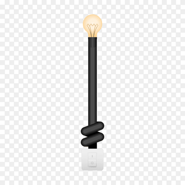 Letter I with bulb lights design on transparent background PNG