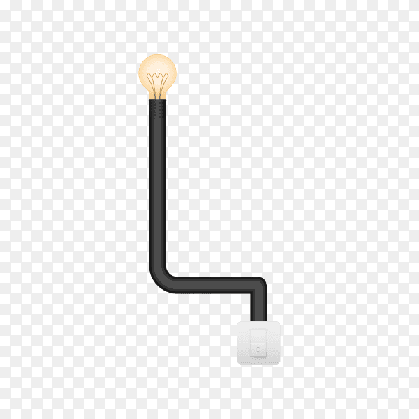 Letter L with bulb lights design on transparent background PNG