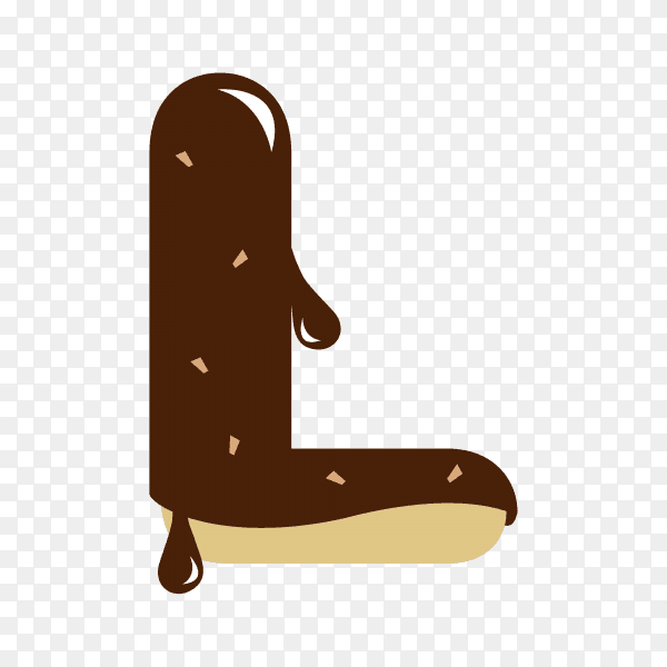 Letter L with chocolate on transparent background PNG