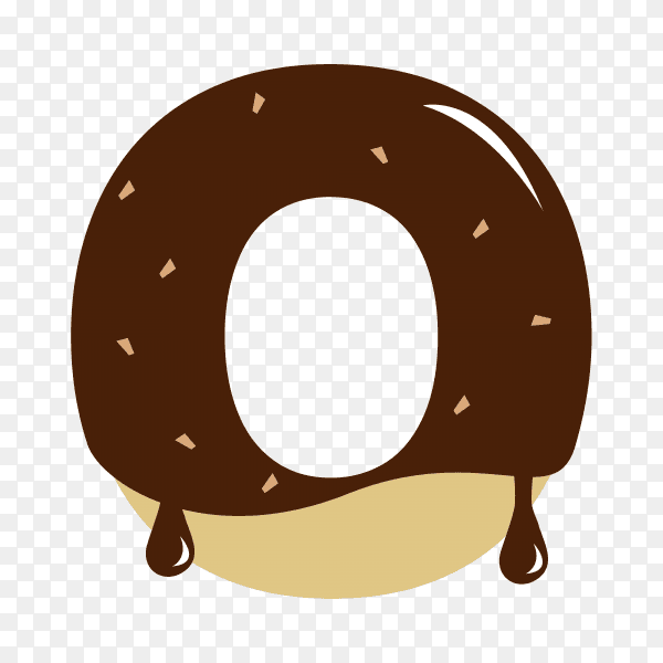 Letter O with chocolate on transparent background PNG