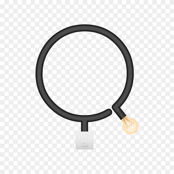 Letter Q with bulb lights design on transparent background PNG
