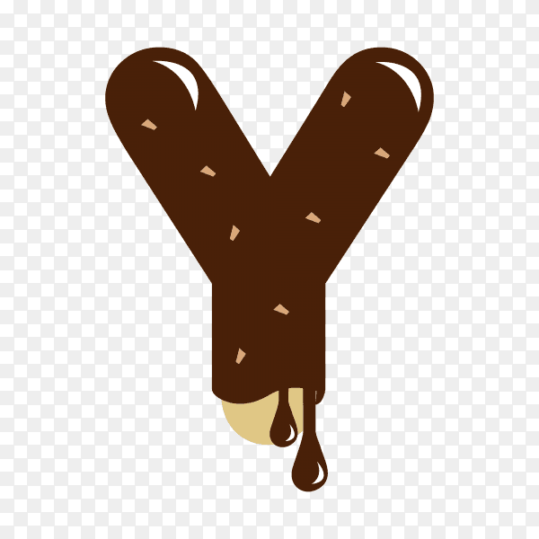 Letter Y with chocolate on transparent background PNG