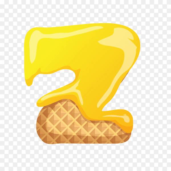 Letter Z made of ice cream waffle on transparent background PNG