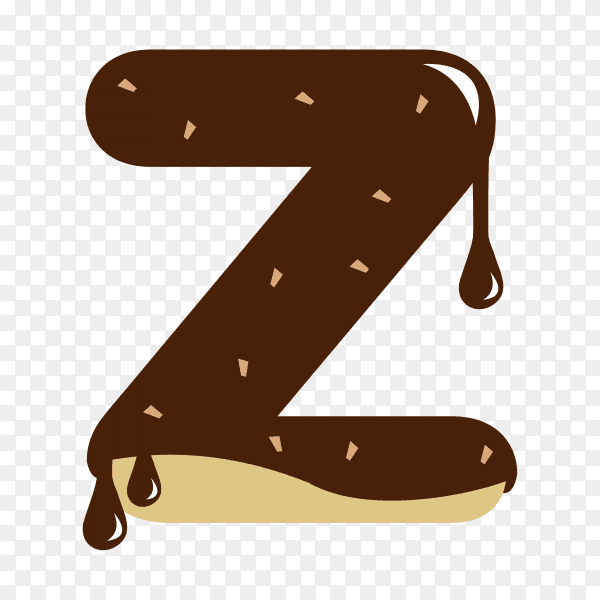 Letter Z with chocolate on transparent background PNG