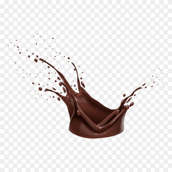 Liquid chocolate splash on transparent background PNG