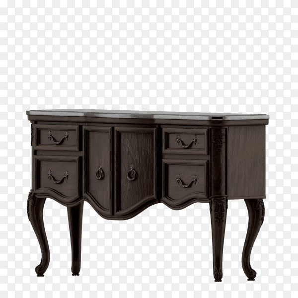 Modern brown cabinet on transparent background PNG