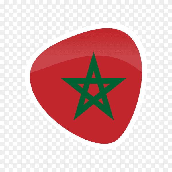 Morocco flag icon on transparent background PNG