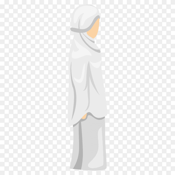 Muslim female praying isolated on transparent PNG