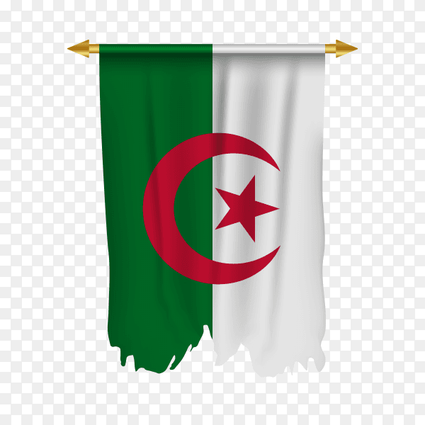 Pennant with Algeria flag premium vector PNG