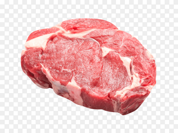 Raw beef steak on transparent background PNG