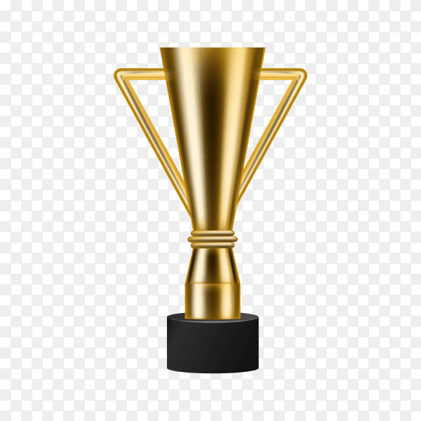 Realistic Golden Trophy on transparent background PNG