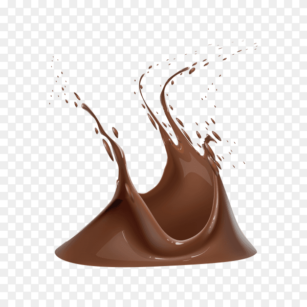 Realistic chocolate splash on transparent background PNG