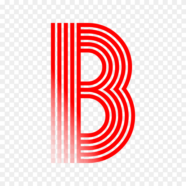 Red letter B isolated on transparent background PNG