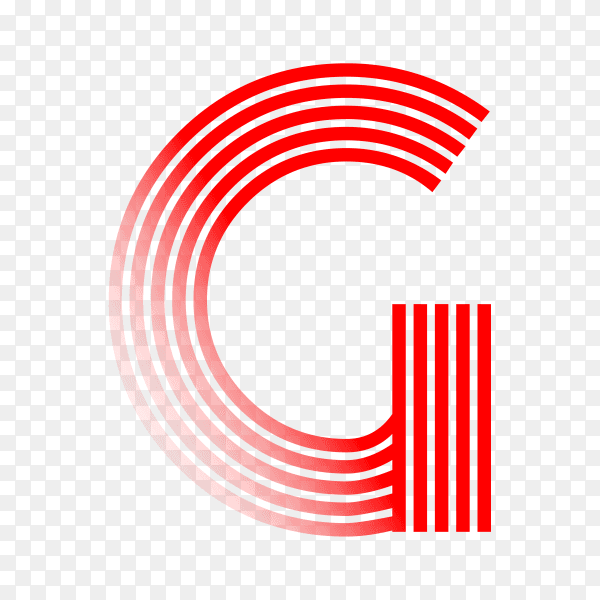 Red letter G isolated on transparent background PNG