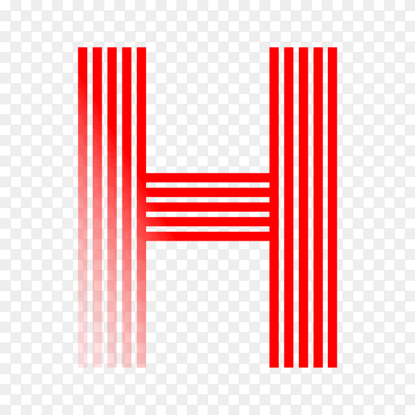 Red letter H isolated on transparent background PNG