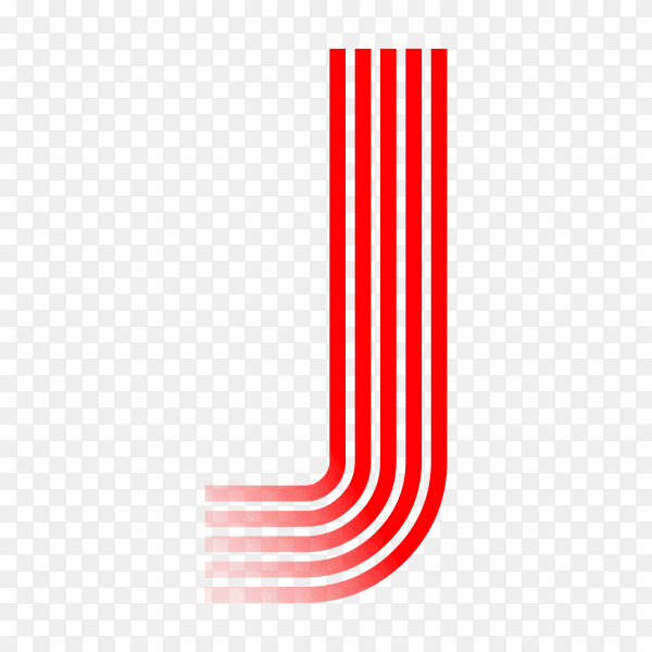 Red letter J isolated on transparent background PNG