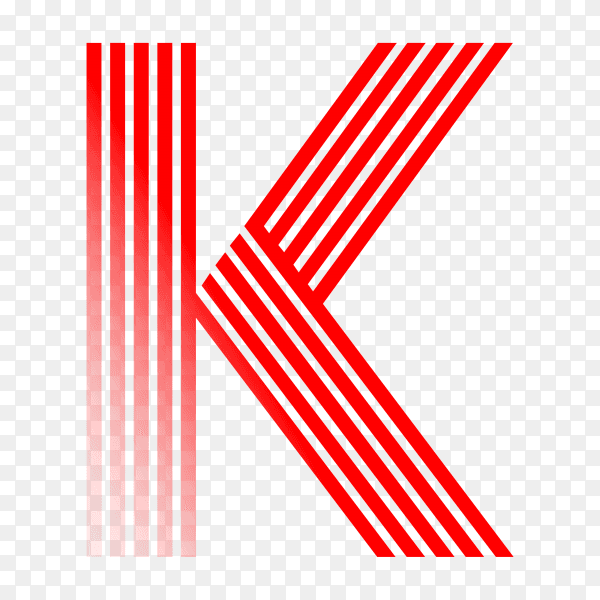 Red letter K isolated on transparent background PNG