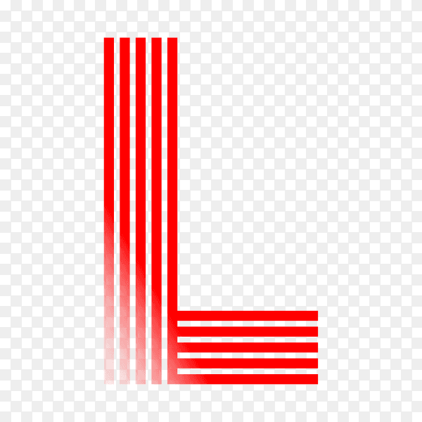 Red letter L isolated on transparent background PNG