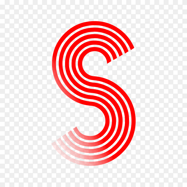 Red letter S isolated on transparent background PNG