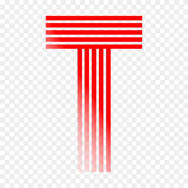 Red letter T isolated on transparent background PNG