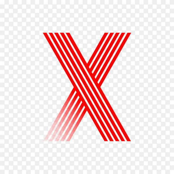Red letter X isolated on transparent background PNG