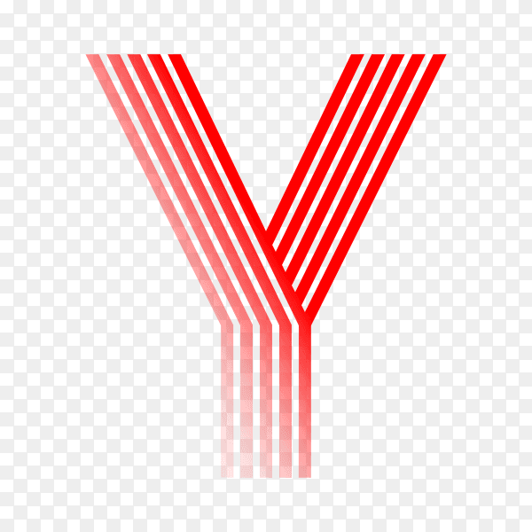 Red letter Y isolated on transparent background PNG