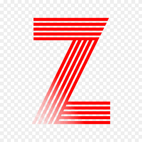 Red letter Z isolated on transparent background PNG