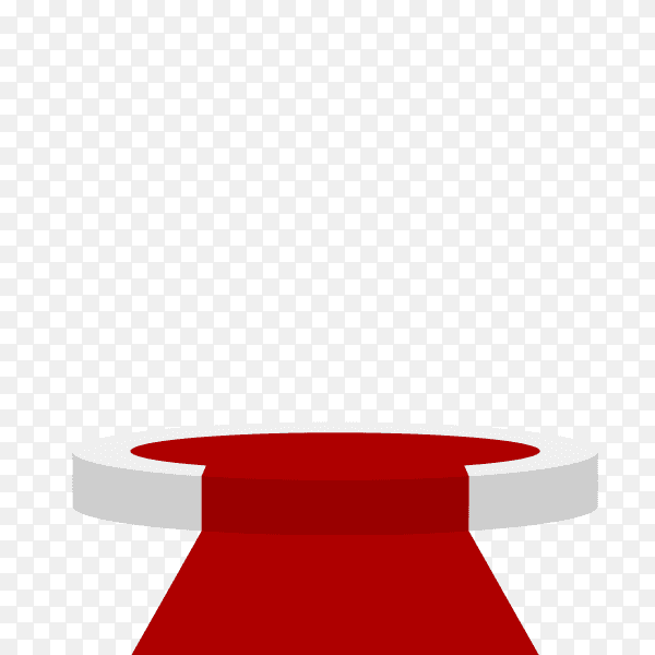Round 3d empty podium with red carpet on transparent background PNG