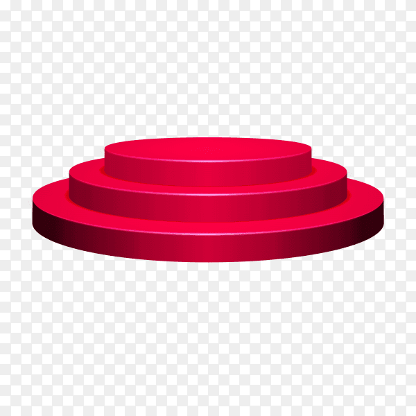 Round Red podium illustration on transparent background PNG